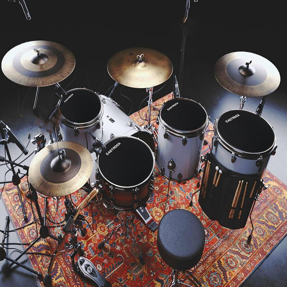 new EASTROCK Drum Mute Pads Set 5 Pieces Foam Fit 12,13,14,16&quot; drum-5 pack EASTROCK - KOEEK