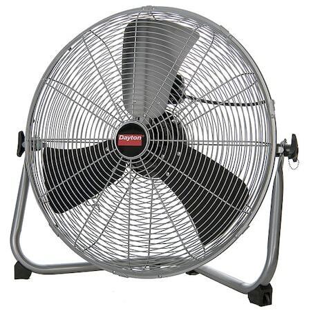 new Dayton 61Ld80 Floor Fan, 24 In, 3 Speeds, Silver, Includes Wall And Ceiling