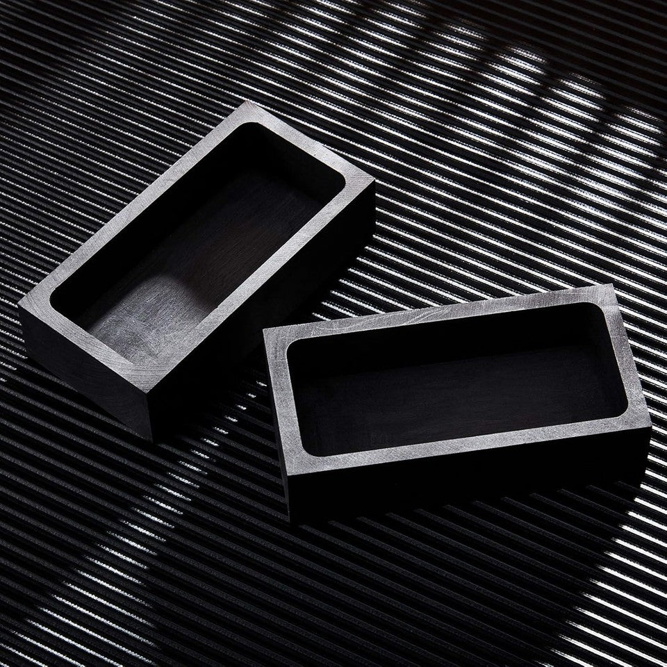 new 2 Pieces Graphite Ingot Mould Crucible for 4 x 2 x 1 Inch, Black 07FC0E-D4 - KOEEK