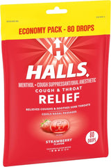 new HALLS Relief Strawberry Cough Drops, Economy Pack, 80 80 Count (Pack of 1) HALLS - KOEEK