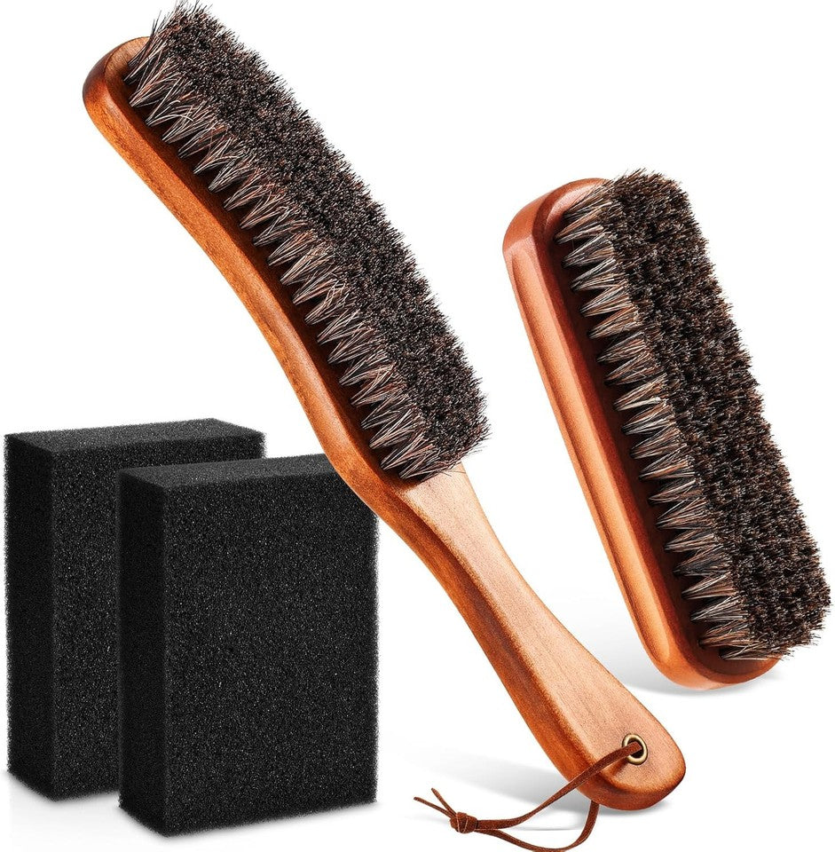 new 4 Pcs Horsehair Felt Hat Brush Kit with Cleaning Sponge Cowboy Clean Brown 07FC0E-D4 - KOEEK