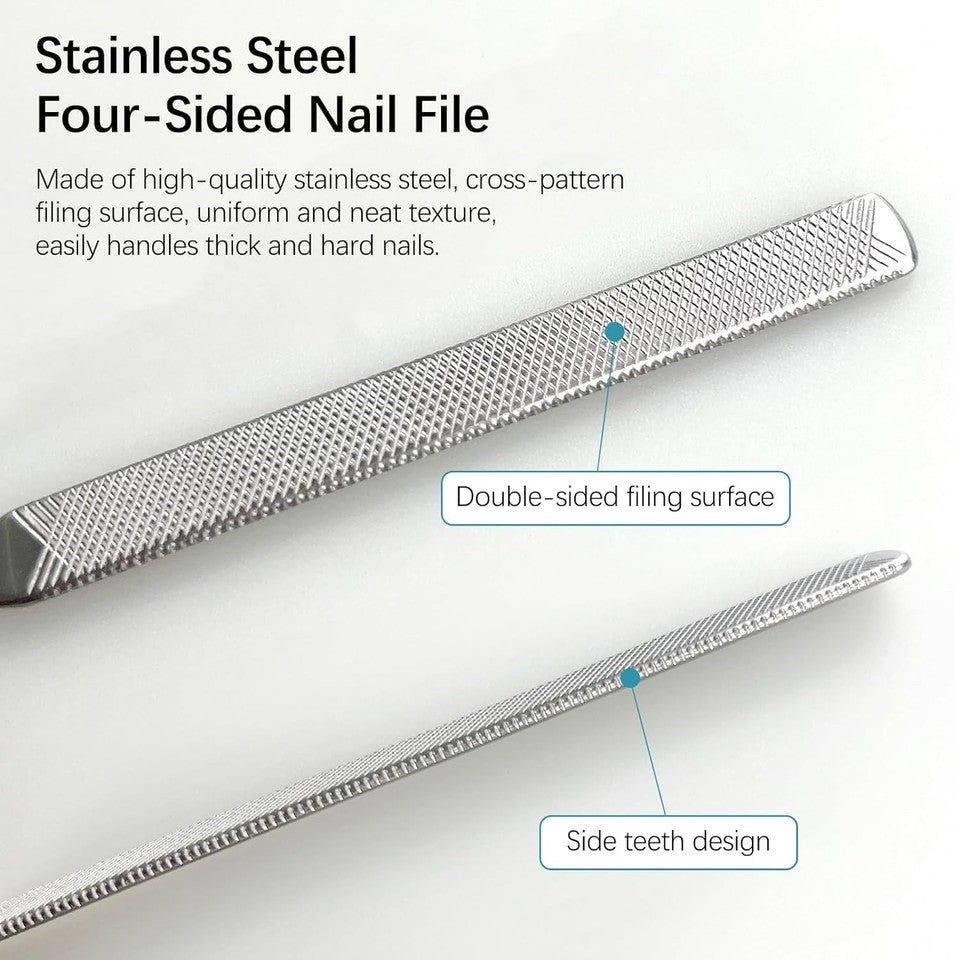 new 2-Pack Stainless Steel Toe Nail Files, 4-Sided Design for Thick Nails, Ideal... 07FC0E-D4 - KOEEK