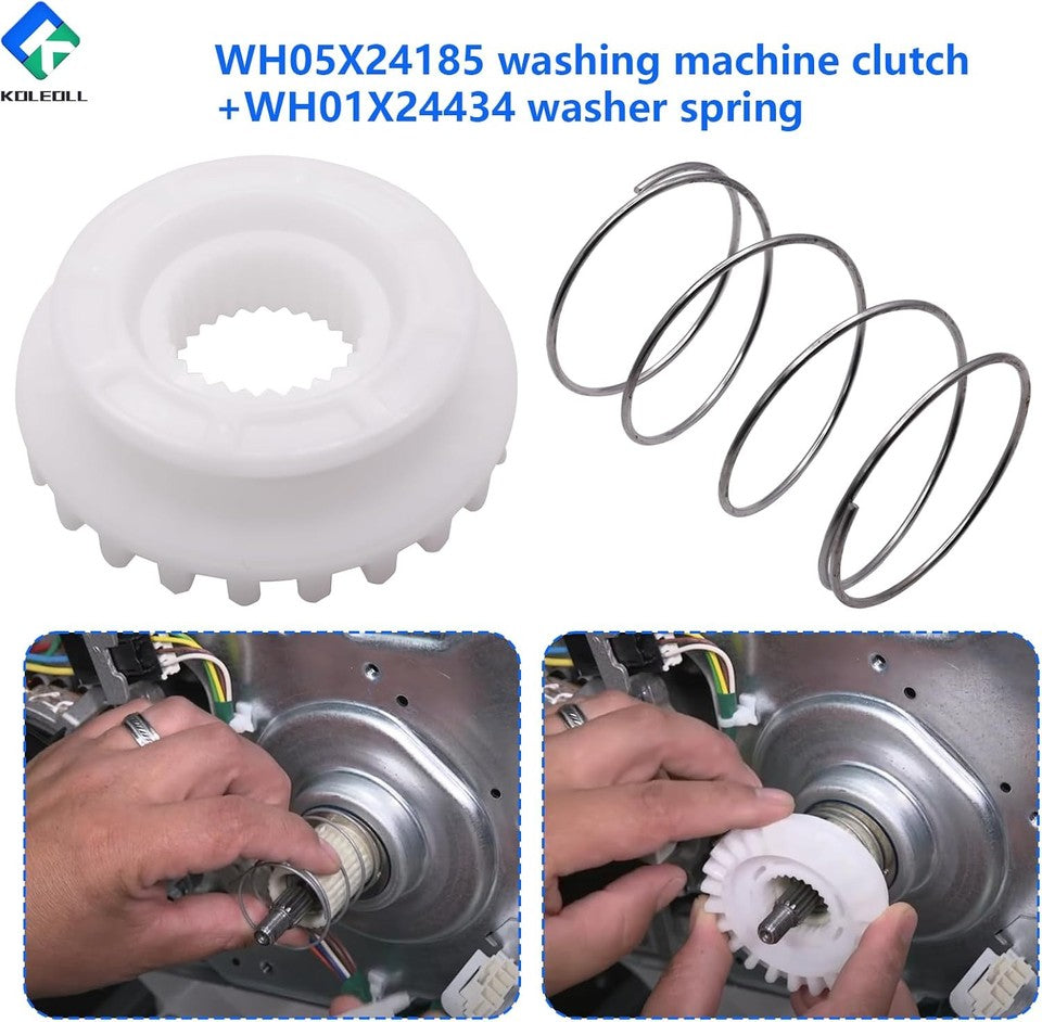 new WH05X24185 Washing Machine Clutch + WH01X24434 Washer Spring White+Silver 07FC0E-D4 - KOEEK