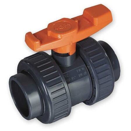 new Gf Piping Systems 161375006 1-1/2" Socket Pvc Ball Valve Inline True Union koeek - KOEEK