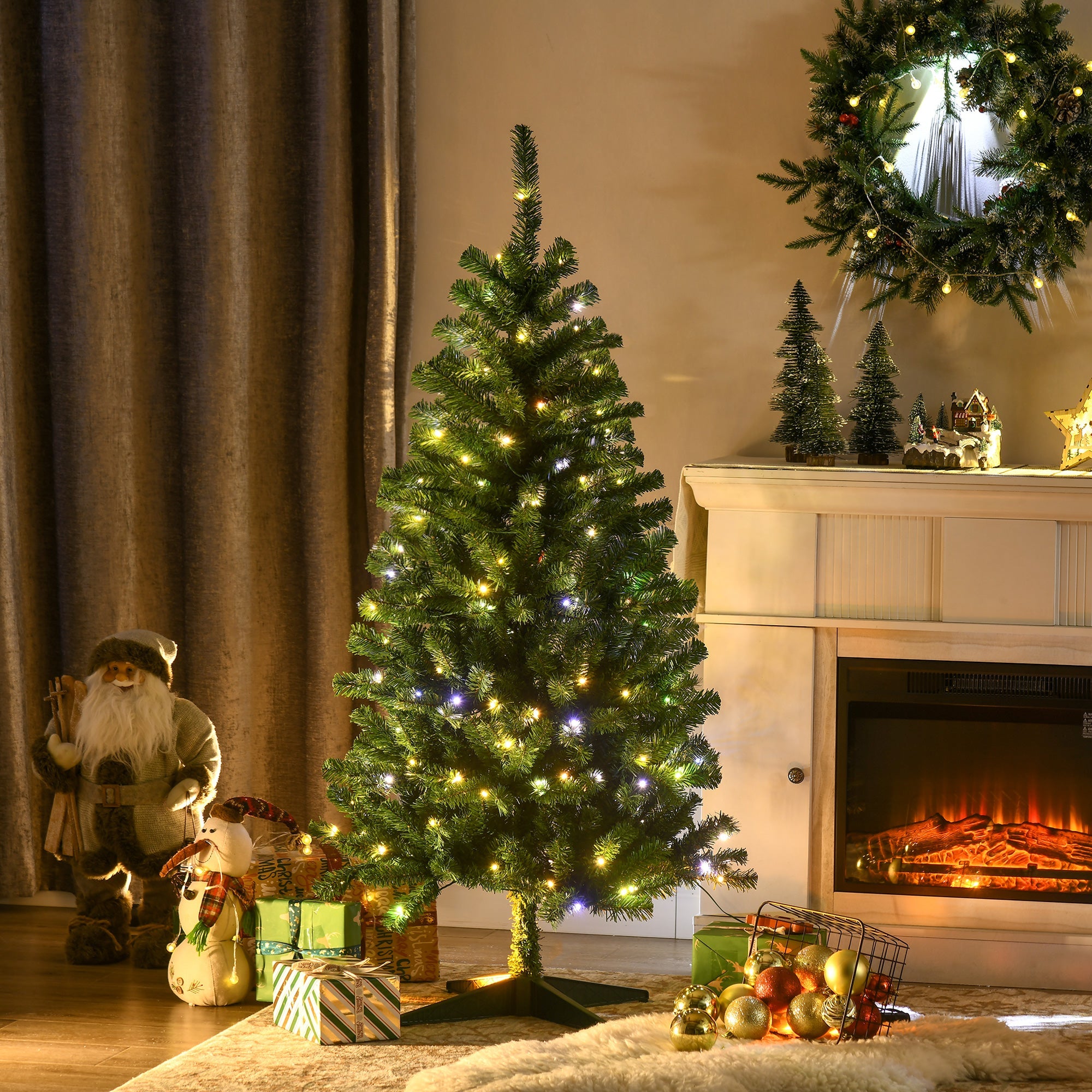 HOMCOM Artificial Christmas Tree with Warm White or Colorful LED Lights HOMCOM - KOEEK